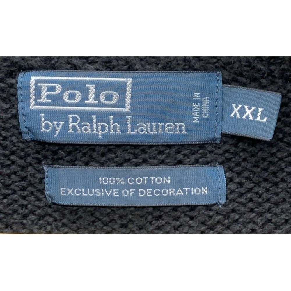 Polo Ralph Lauren 1/4 Zip Sweater Men's Size  XXL Black RN 41381 - Picture 4 of 16